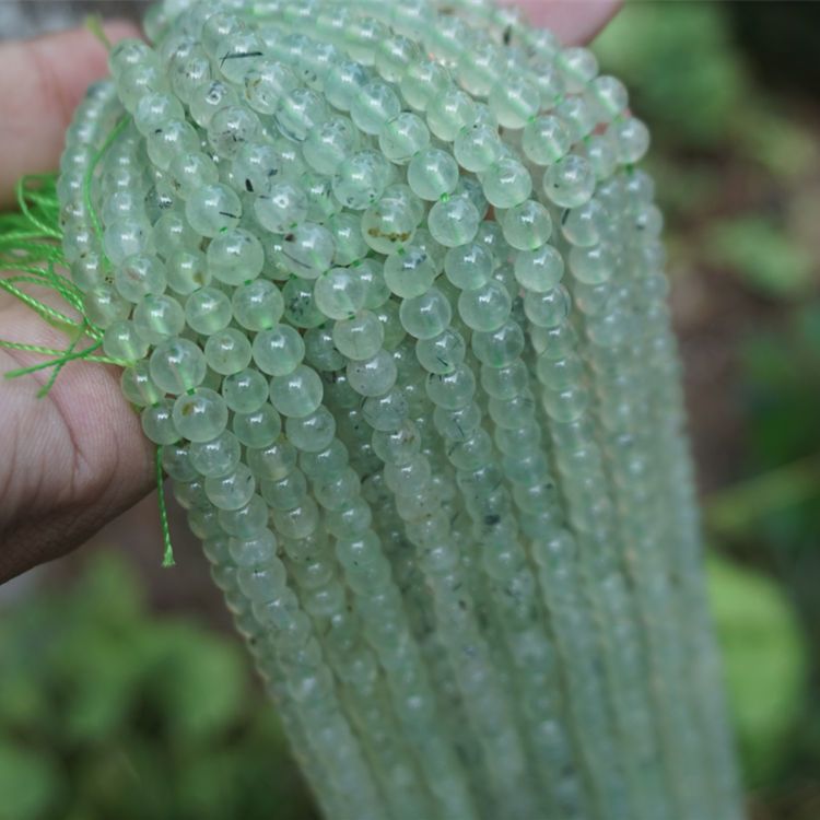 A级葡萄石水晶圆珠 DIY串珠首饰配件 6-12mm 约39cm/条