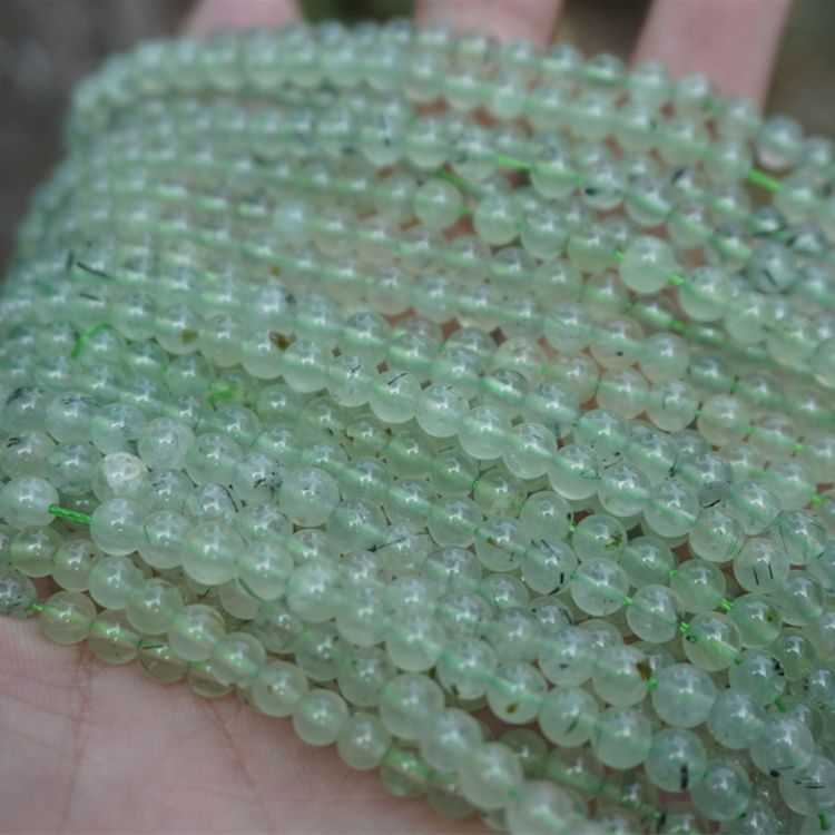 A级葡萄石水晶圆珠 DIY串珠首饰配件 6-12mm 约39cm/条