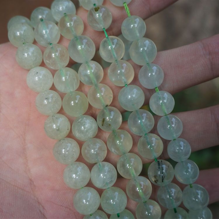 A级葡萄石水晶圆珠 DIY串珠首饰配件 6-12mm 约39cm/条