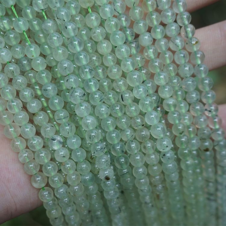 A级葡萄石水晶圆珠 DIY串珠首饰配件 6-12mm 约39cm/条